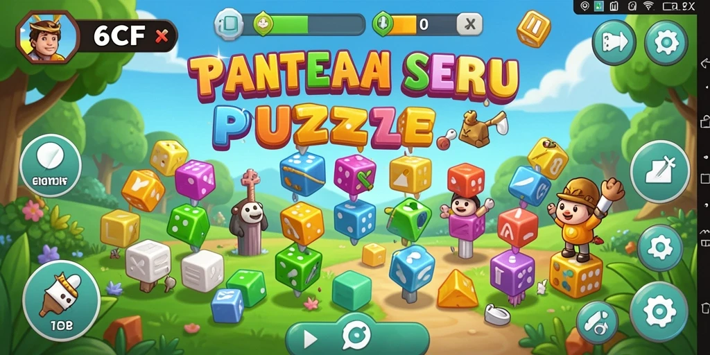Tampak layar gameplay menantang dari 6CF dengan teka-teki yang menarik.