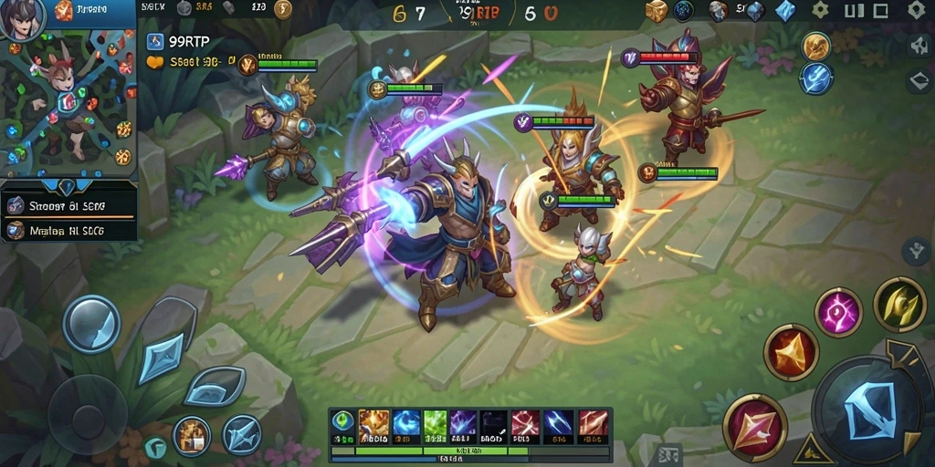 Screenshot gameplay menunjukkan pertarungan strategis dalam <strong>99RTP</strong>.