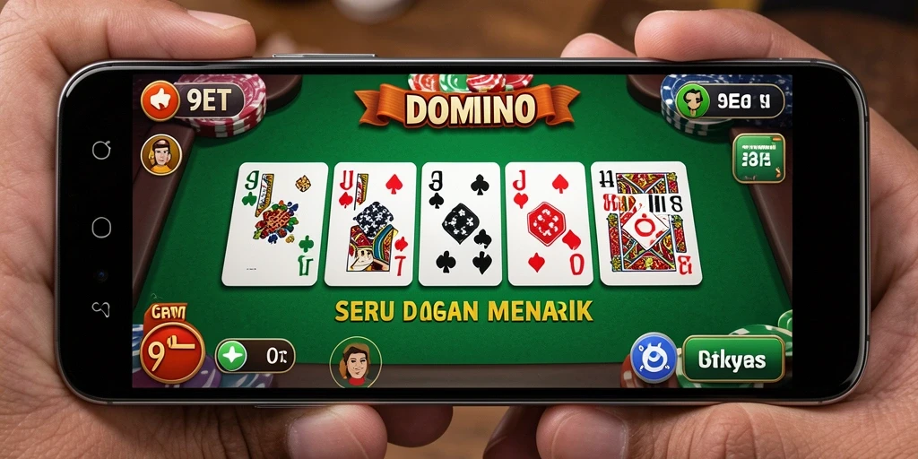 Screenshot gameplay 9ET menampilkan serunya bermain domino.