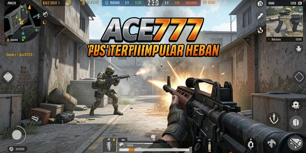 Screenshot menampilkan aksi seru dalam permainan FPS ACE777.