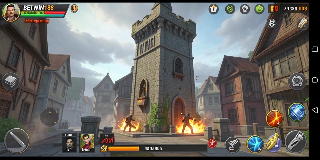 Tampilan seru dari gameplay BETWIN188 Tower Defense