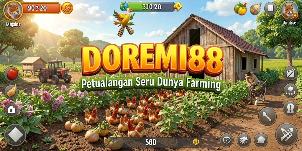 Screenshot DOREMI88 menampilkan aksi berkebun yang seru dan interaktif.