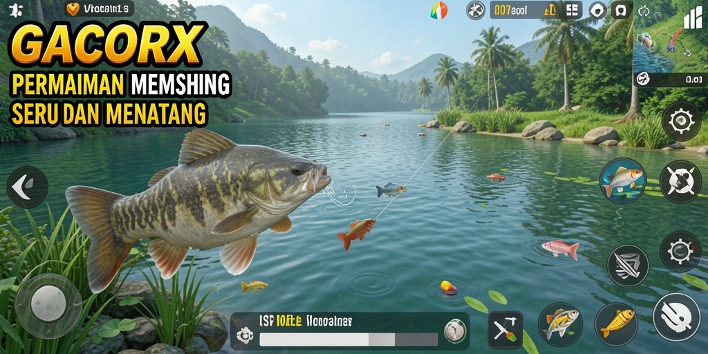 Tampilan menarik dari gameplay GACORX saat menangkap ikan.