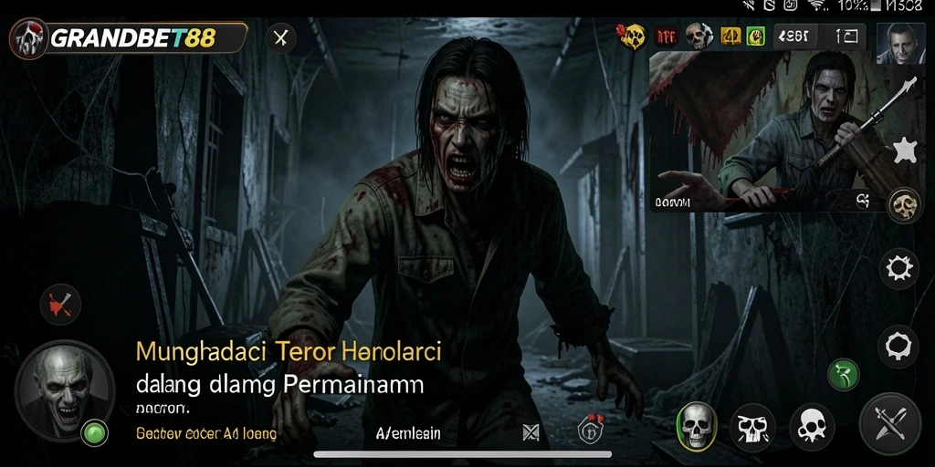 Menampilkan gameplay menyeramkan dalam suasana horor yang mencekam.