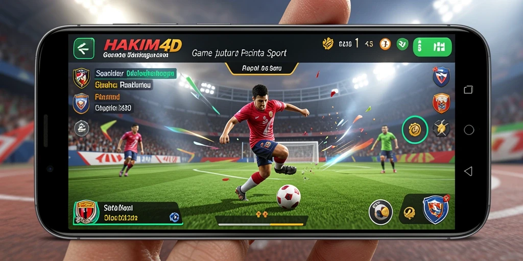 Screenshot gameplay HAKIM4D menampilkan aksi seru dalam pertandingan olahraga.