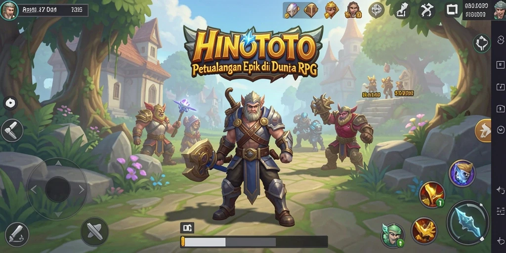 Gameplay HINOTOTO yang menarik dengan visual RPG yang menawan.