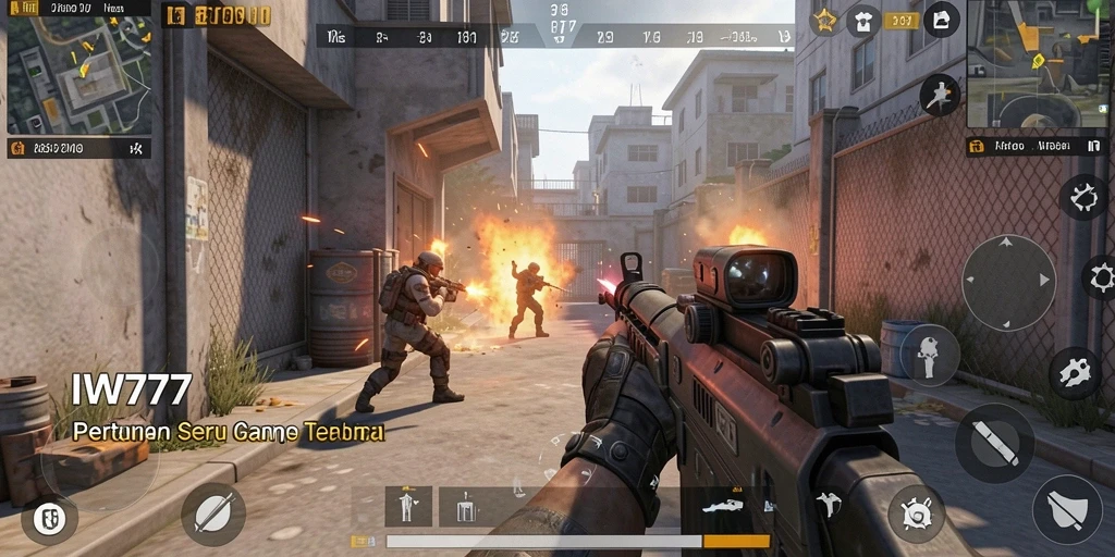 Tampilan gameplay seru di IW777 dengan aksi tembak-menembak intens.