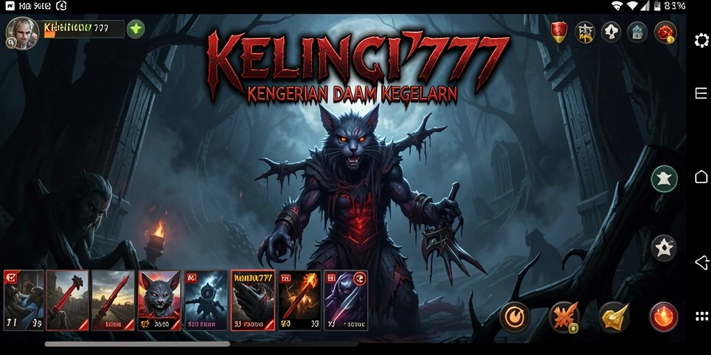 Screenshot gameplay KELINCI777 menampilkan suasana menakutkan dengan makhluk menyeramkan.