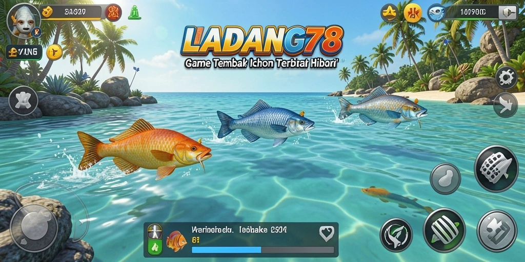 Tampilan seru dari gameplay Tembak Ikan di LADANG78.