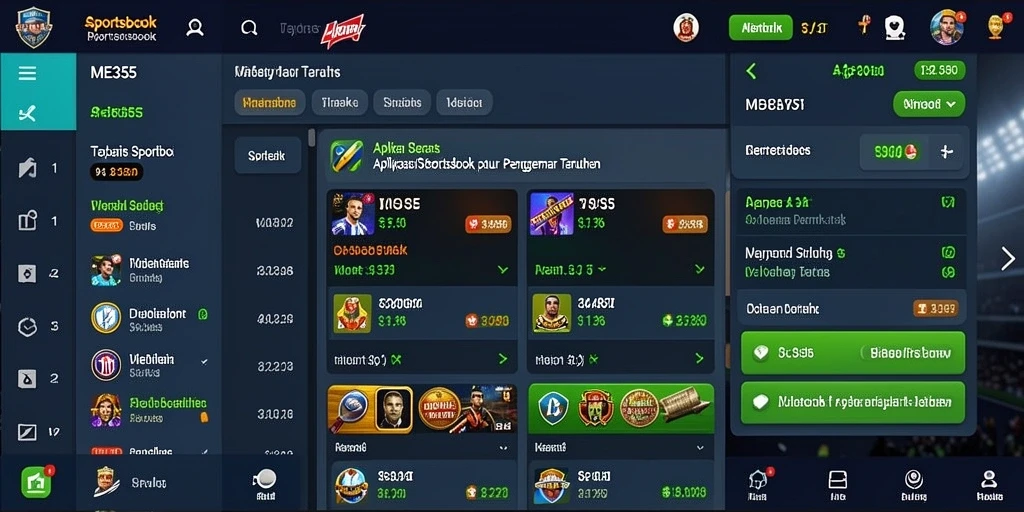 Tampilan permainan sportsbook ME355 yang menarik dan interaktif.