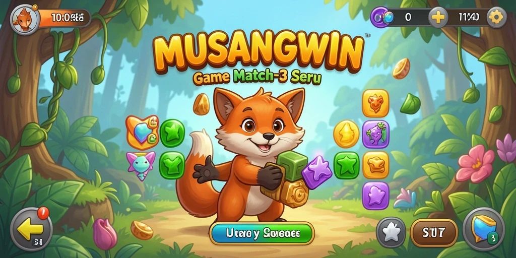 Gameplay <strong>MUSANGWIN</strong> yang menarik saat mencocokkan elemen di papan.