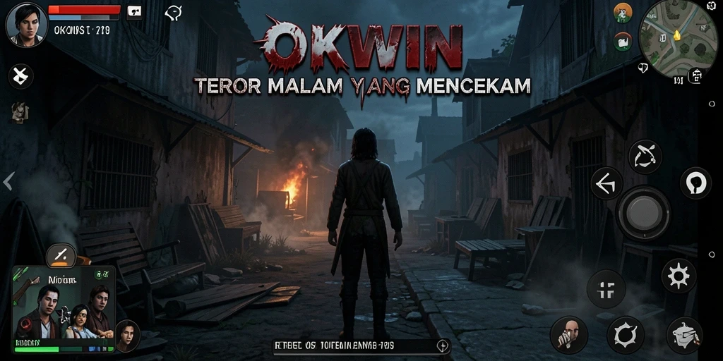 Tampilan gameplay menyeramkan dari OKWIN yang menampilkan suasana mencekam.