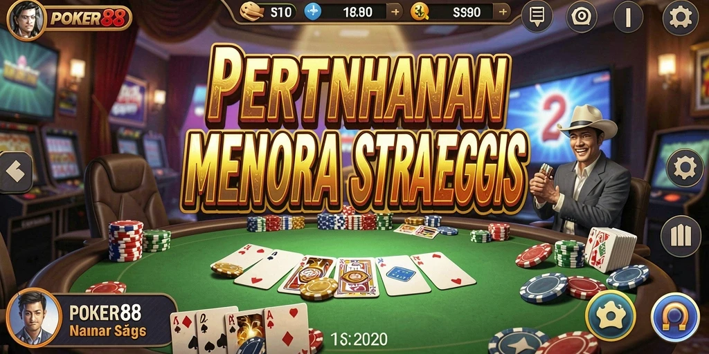 Gameplay menara pertahanan yang intens dan strategis di POKER88.