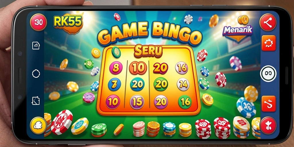 Tangkapan layar RK55 menampilkan suasana permainan Bingo yang seru dan interaktif.